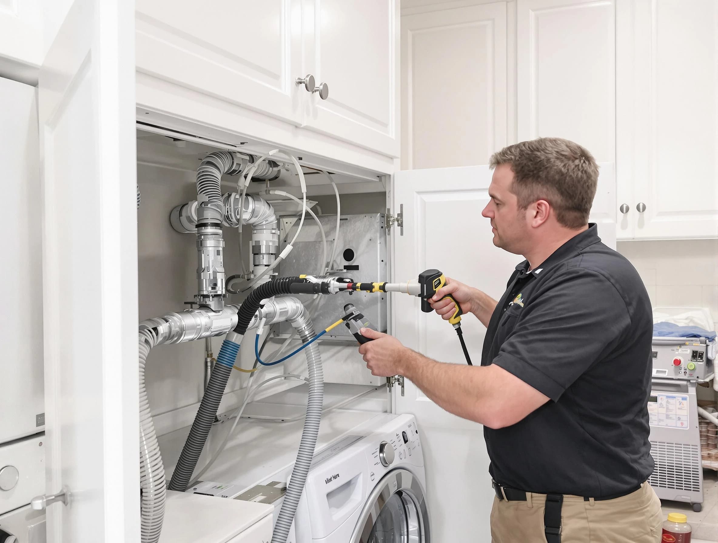 Franklin Dryer Vent Cleaning professional removing severe blockage from a clogged dryer vent in Franklin