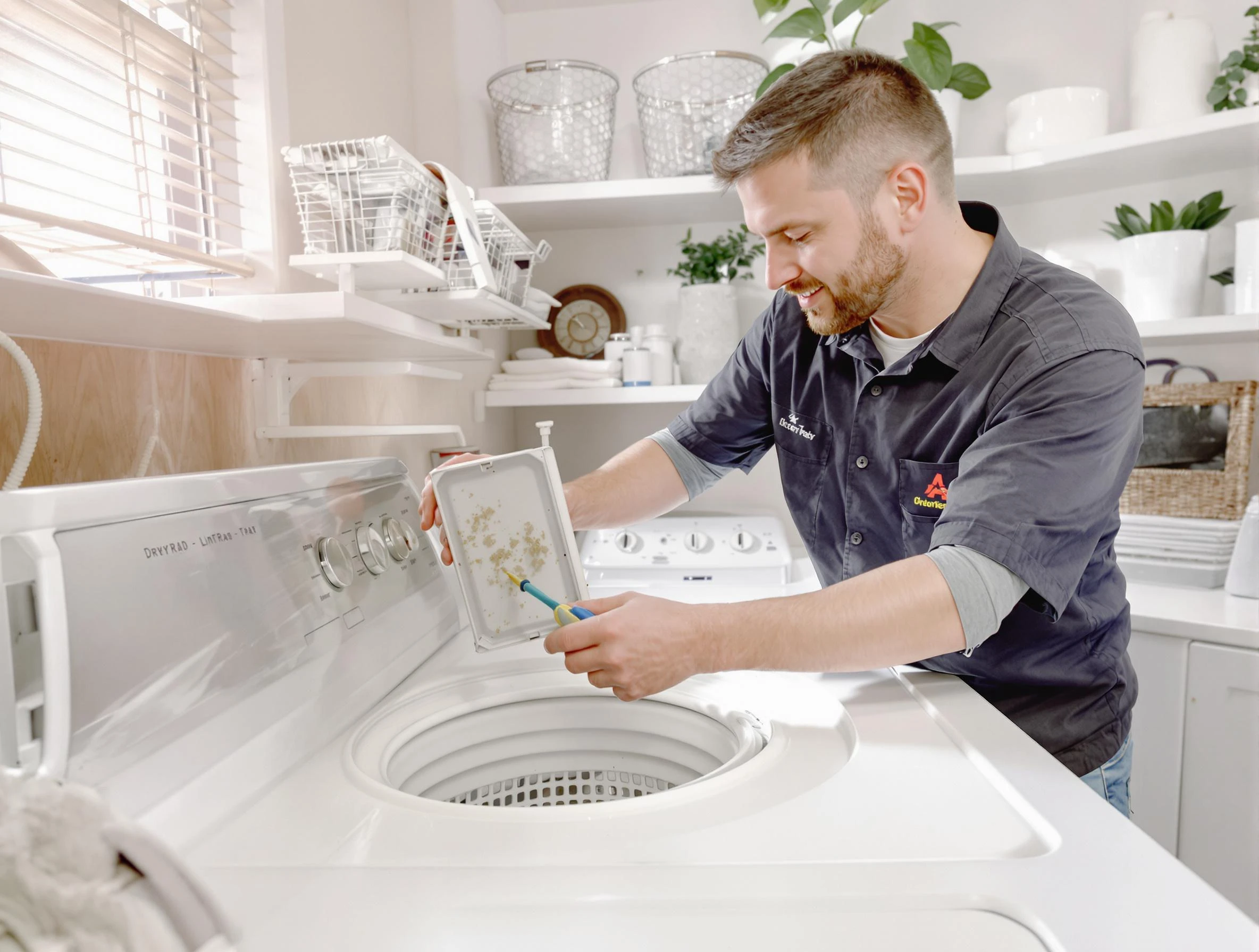 Cleaning Dryer Lint Trap in Franklin