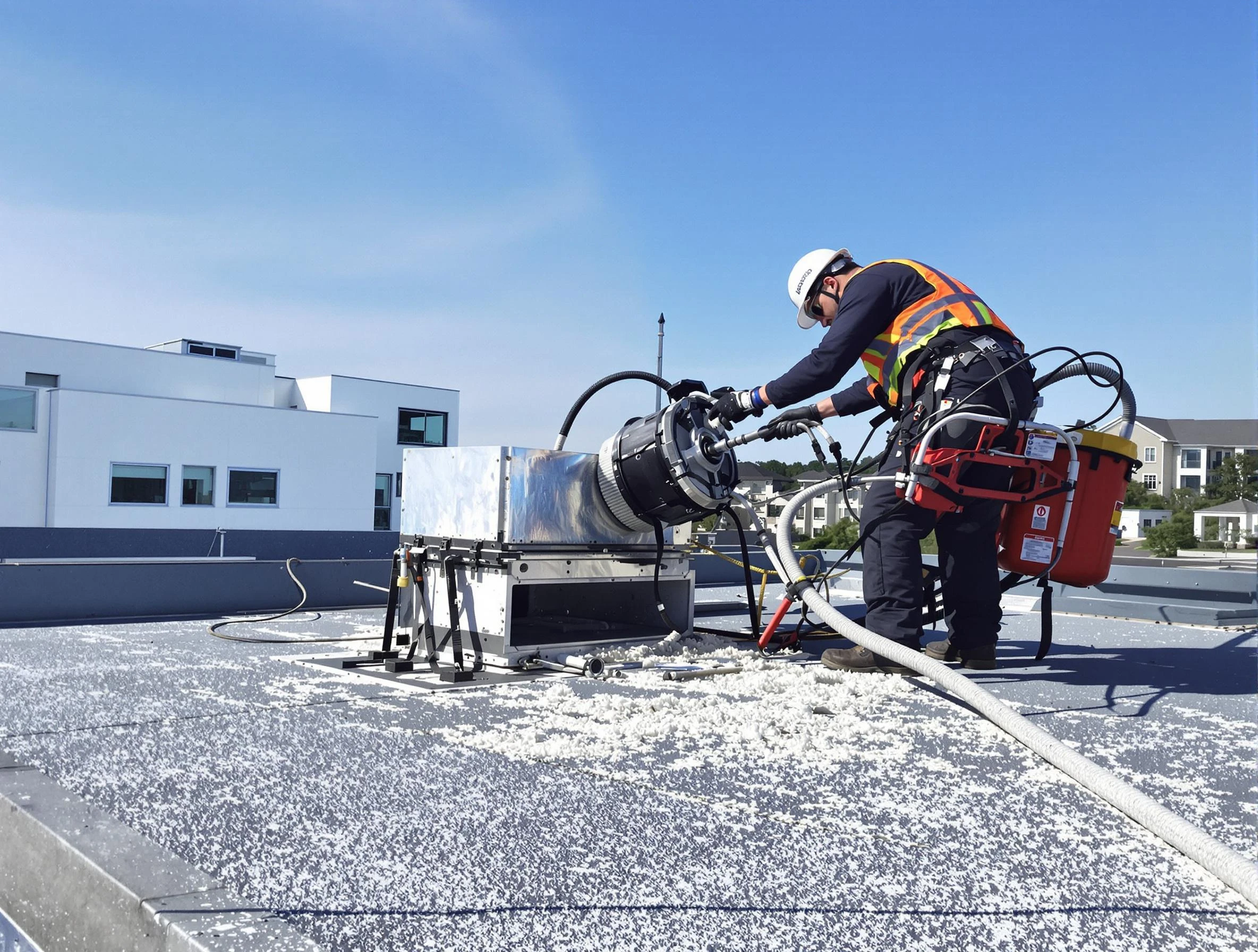 Cleaning Dryer Vent On Roof in Franklin