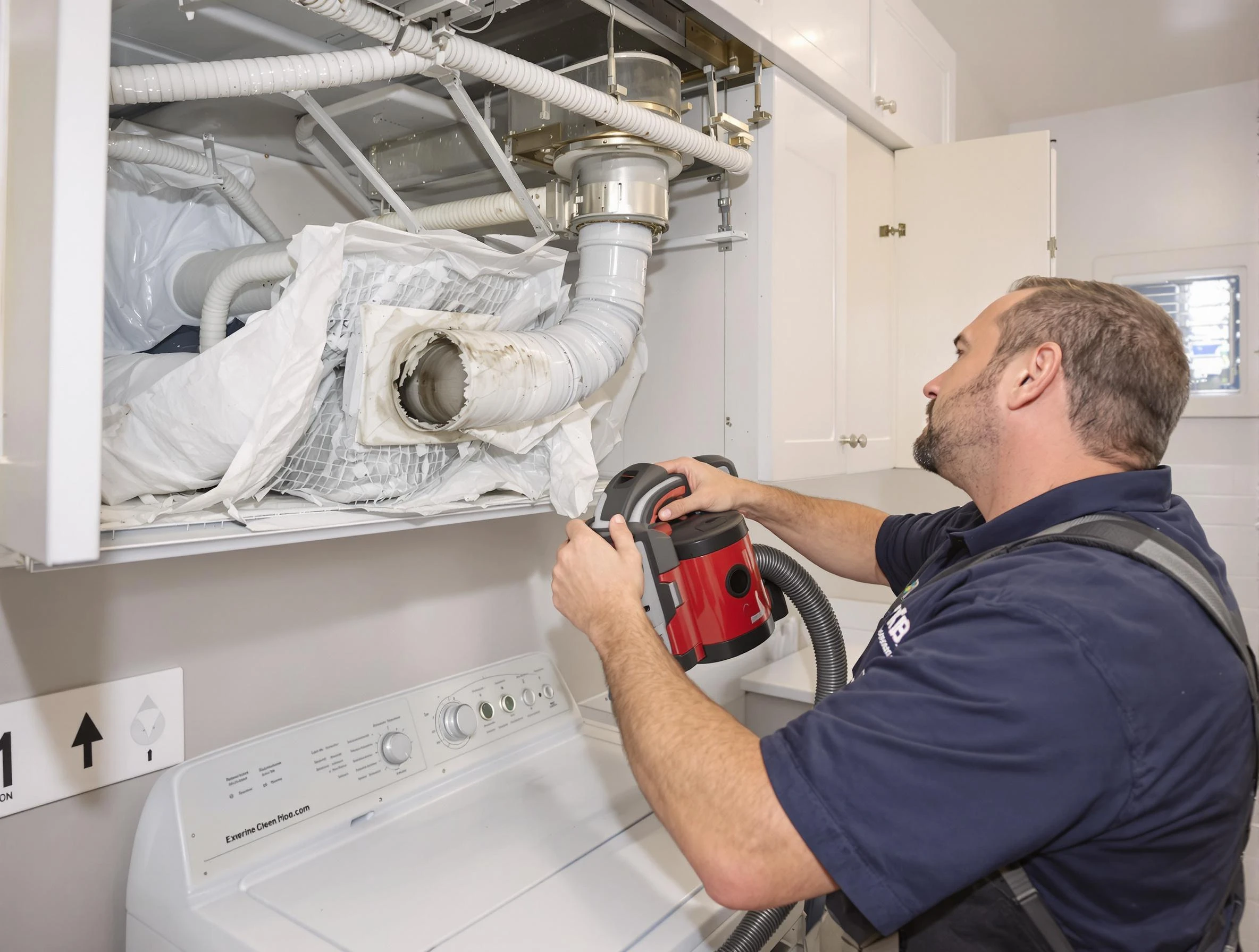 Franklin Dryer Vent Cleaning technician performing professional exhaust vent cleaning at a residential property in Franklin